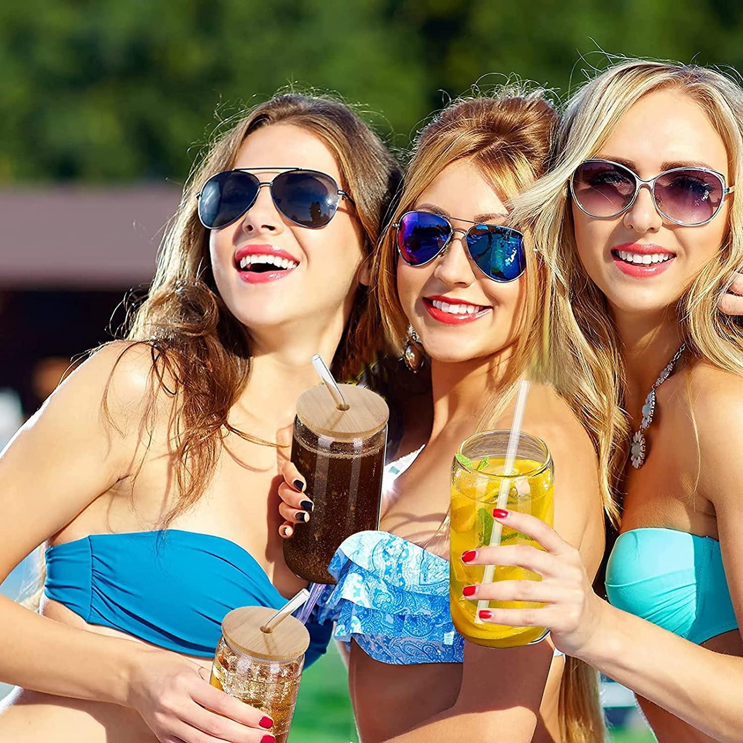 Rynx | Elegant Can-Shape Glass Tumbler Set - 4 Premium Cups for Luxurious Drinking Experiences