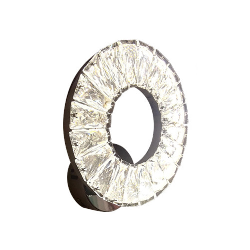 Rynx | Phase Crystal Chrome Wall Sconces Light Circular LED Modernism Wall Light Fixture
