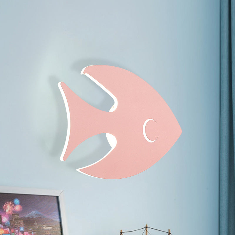 Rynx | Macaroon Rabbit/Fish Wall Lamp Iron Children's Room LED Wall Light Lighting Fixture in White/Pink/Blue