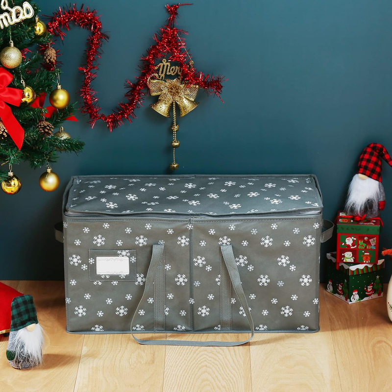 Rynx | Large Christmas ornament storage container box with zipper closure