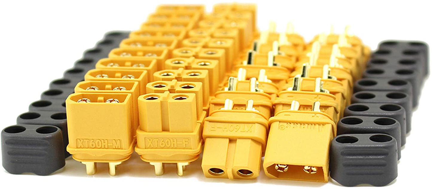 Rynx | Amass 20 Pair XT60H Bullet Connector Plug Upgraded from XT60 Coating Female & Male Gold Plated for RC Parts … … …