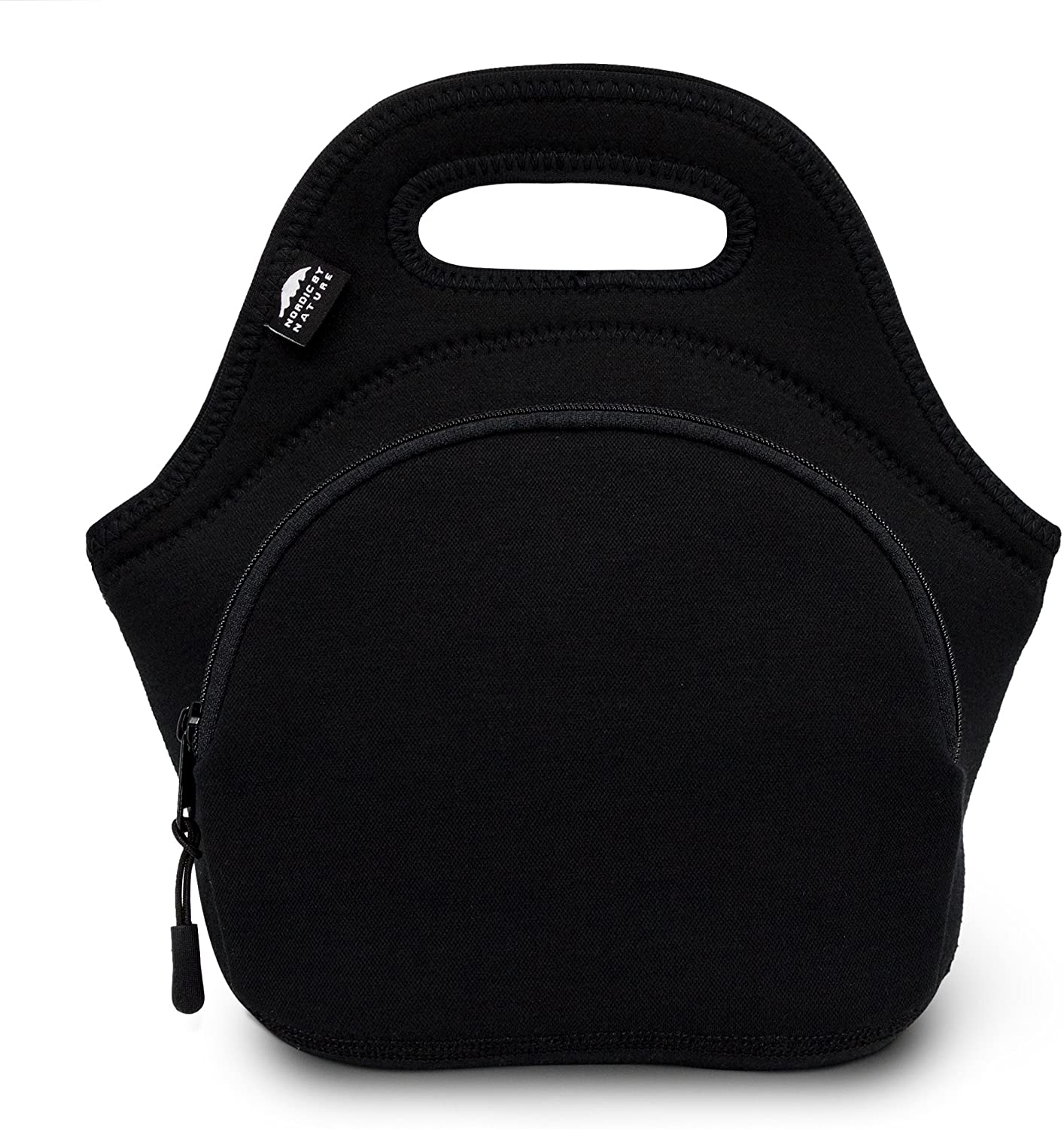 Rynx | Nordic By Nature Neoprene Lunch Bag For Women & Lunch Tote For Kids Insulated Lunch Bag Reusable Washable Extra Thick Neoprene & Soft Cotton Feel, Premium Stitching, Exterior Pocket, (M) Dark Grey/Red