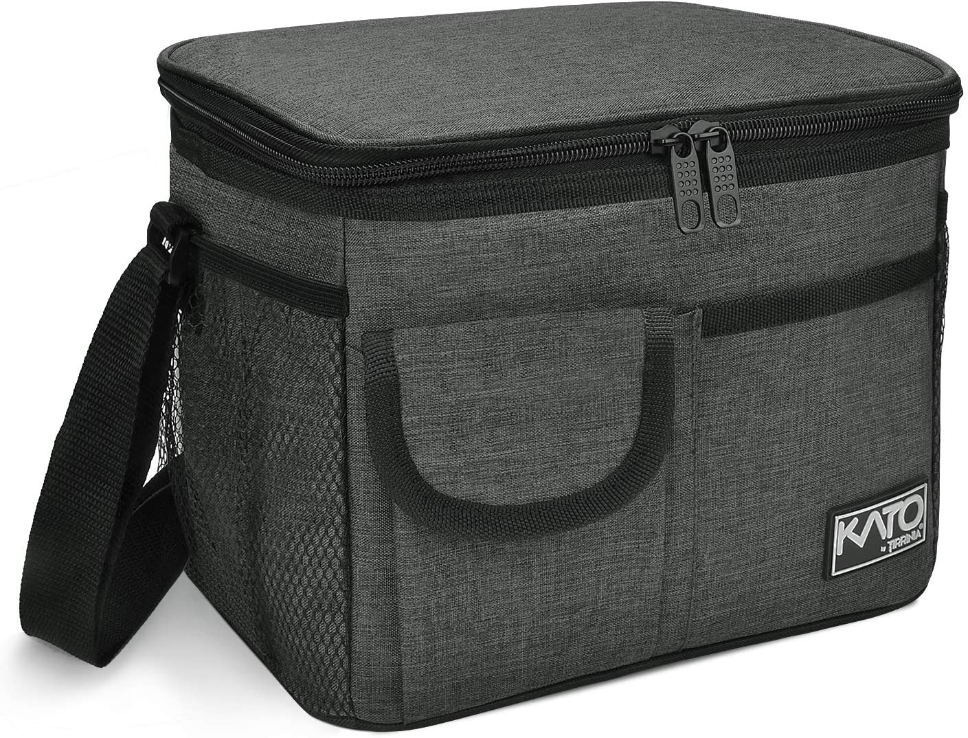Rynx | Large Insulated Lunch Box For Women Men, 10l Leakproof Thermal Reusable Lunch Box For Adults & Children, High Meal Prep Food Cooler Tote With Pockets For Office Work By Tirrinia, Charcoal