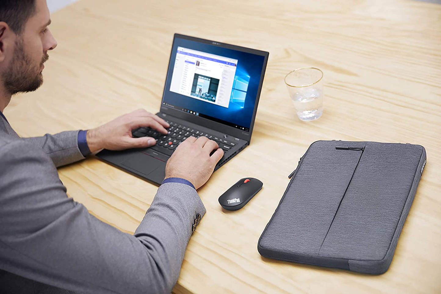 Rynx | Lenovo Urban Laptop Sleeve For 15.6" Notebook, Water-resistant, Soft Padded Compartment, Accessory Storage, Reinforced Rubber Corners, Extended Handle, Gx40z50942, Charcoal Gray