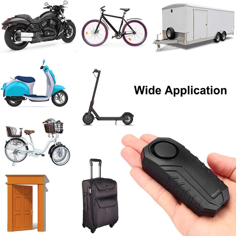 Rynx | Wireless Vibrating Motion Sensor 113dB Bike Alarm with Remote Control