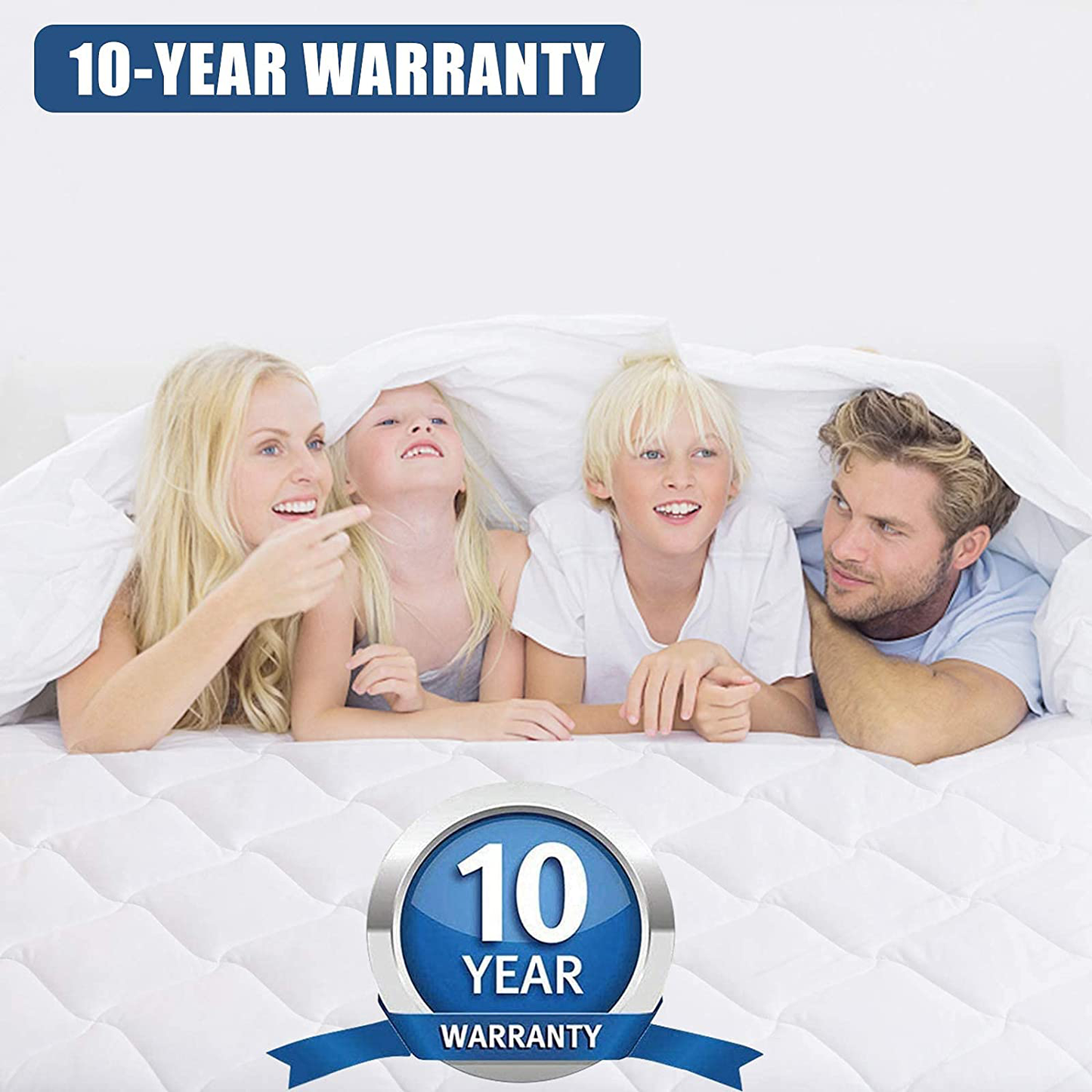 Rynx | Twin Size Quilted Fitted Mattress Pad, Waterproof Breathable Cooling Mattress Pad, stretches up to 21 Inch Deep Pocket Hollow Alternative Filling Silent Mattress Cover