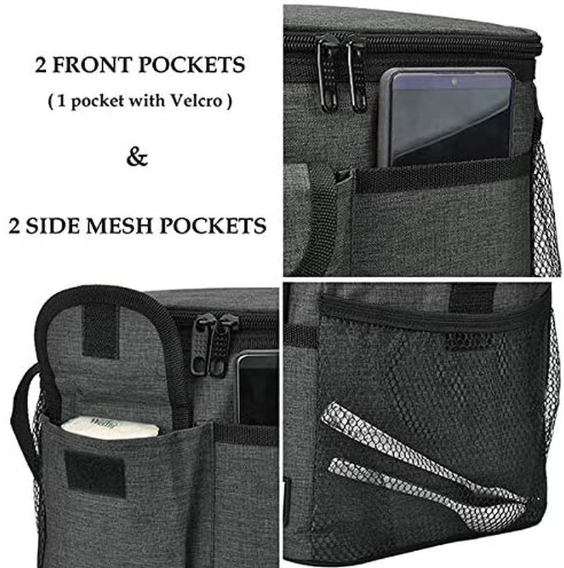 Rynx | Large Insulated Lunch Box For Women Men, 10l Leakproof Thermal Reusable Lunch Box For Adults & Children, High Meal Prep Food Cooler Tote With Pockets For Office Work By Tirrinia, Charcoal
