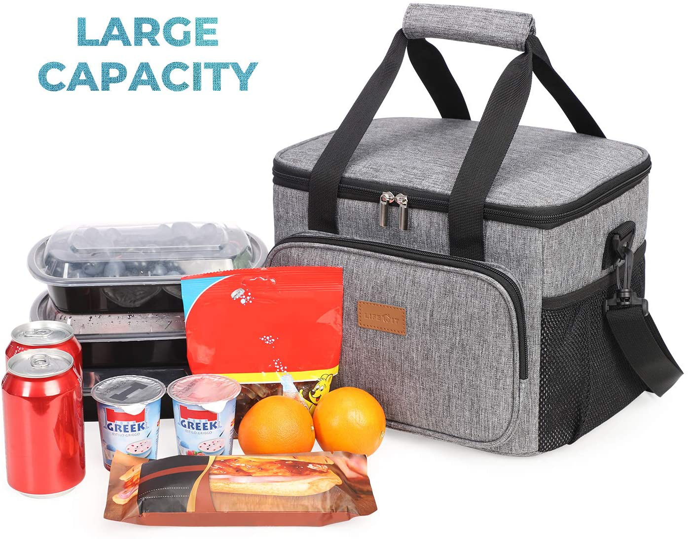Rynx | Lifewit Folding Cooler Bag Insulated 24l (40-cans), Large Leakproof Soft Sided Portable Cooler Bag For Outdoor Travel Beach Picnic Camping Grilling Party, Gray