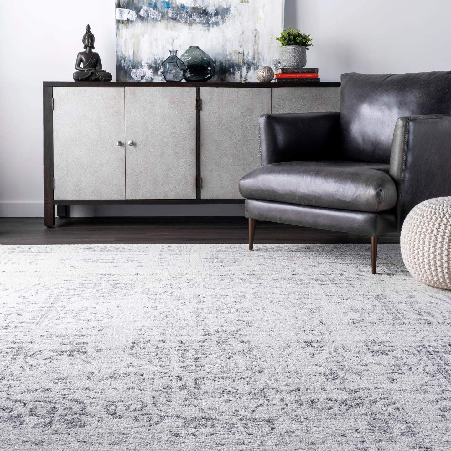 Rynx | nuLOOM Arlena Vintage Area Rug, 4' Round, Black