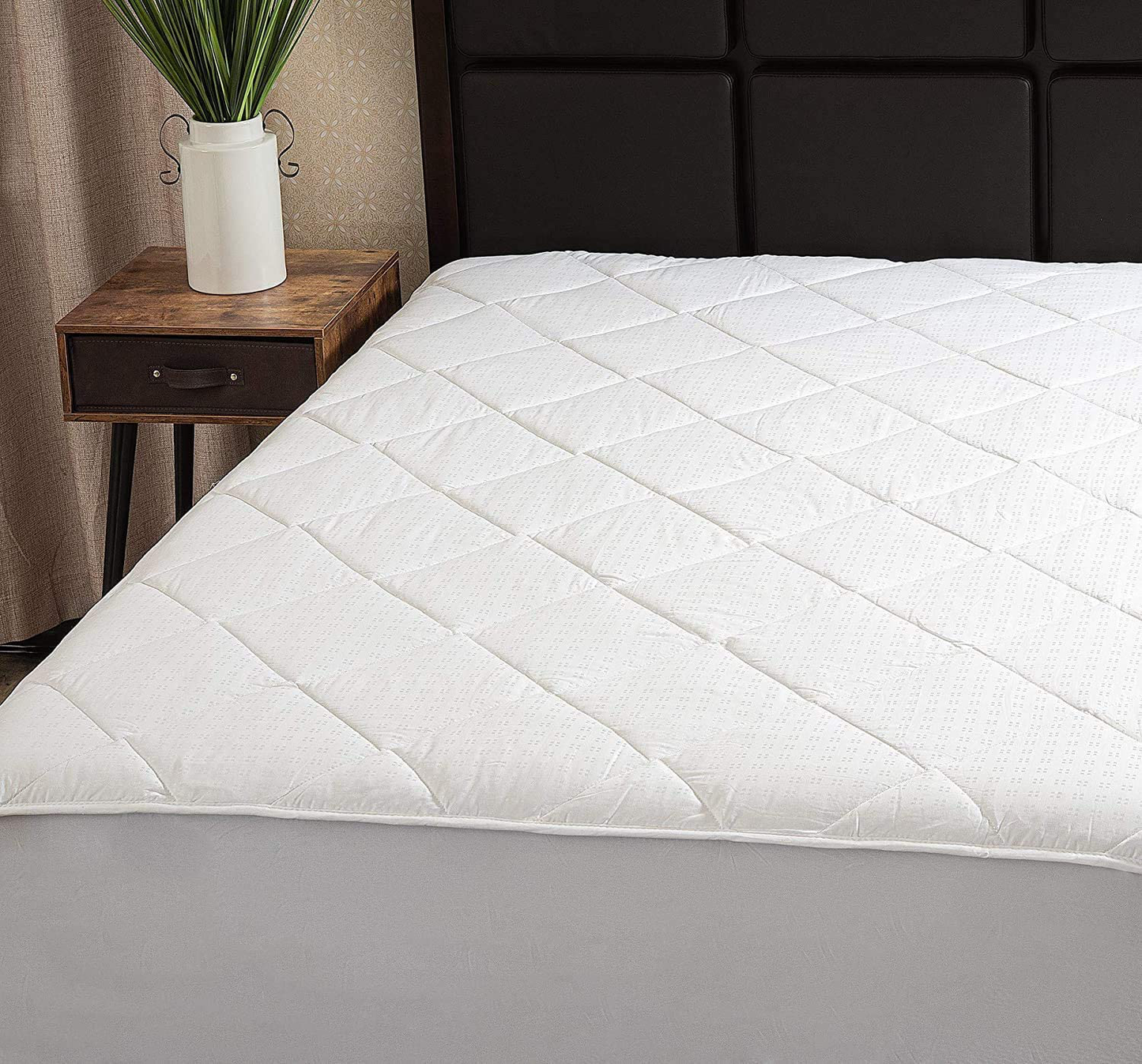 Rynx | MAXI Twin Mattress Pad Topper | Dunalternative Mattress Cover, 100% Cotton Top, 300 TC Quilted | Highly Breathable, Full Coverage Bed Mattress Pad | Twin (39x75) Elastic up to 14"