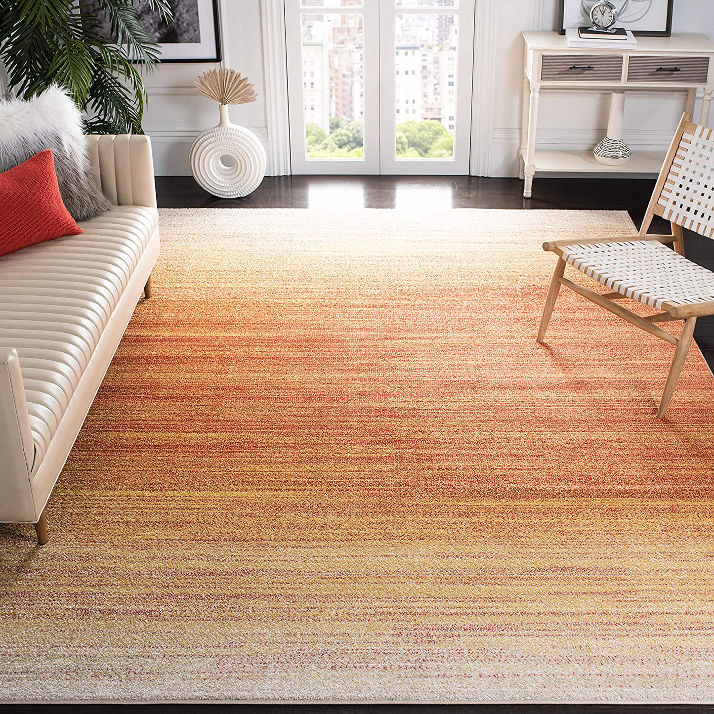 Rynx | Safavieh Adirondack Collection ADR142G Modern Ombre Rug, 5'1" x 7'6", Gray / Light Gray