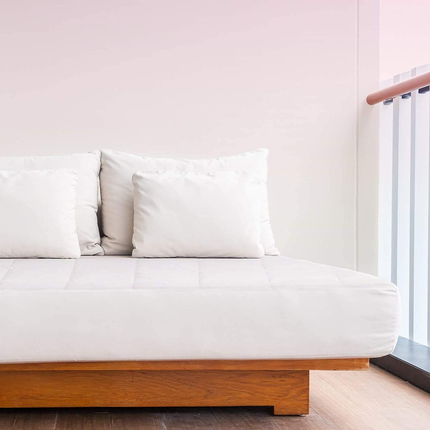 Rynx | MAXI Twin Mattress Pad Topper | Dunalternative Mattress Cover, 100% Cotton Top, 300 TC Quilted | Highly Breathable, Full Coverage Bed Mattress Pad | Twin (39x75) Elastic up to 14"