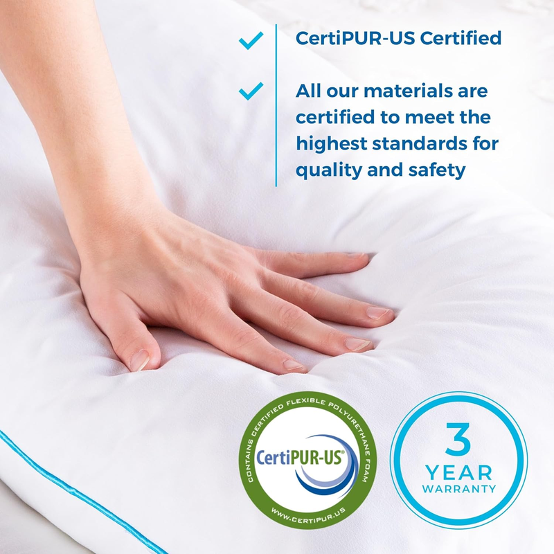 Rynx | Two-pack Cracked Gel Memory Foam Pillows – Cooling Bed Pillow – Side, Stomach and Back Sleeping Positions