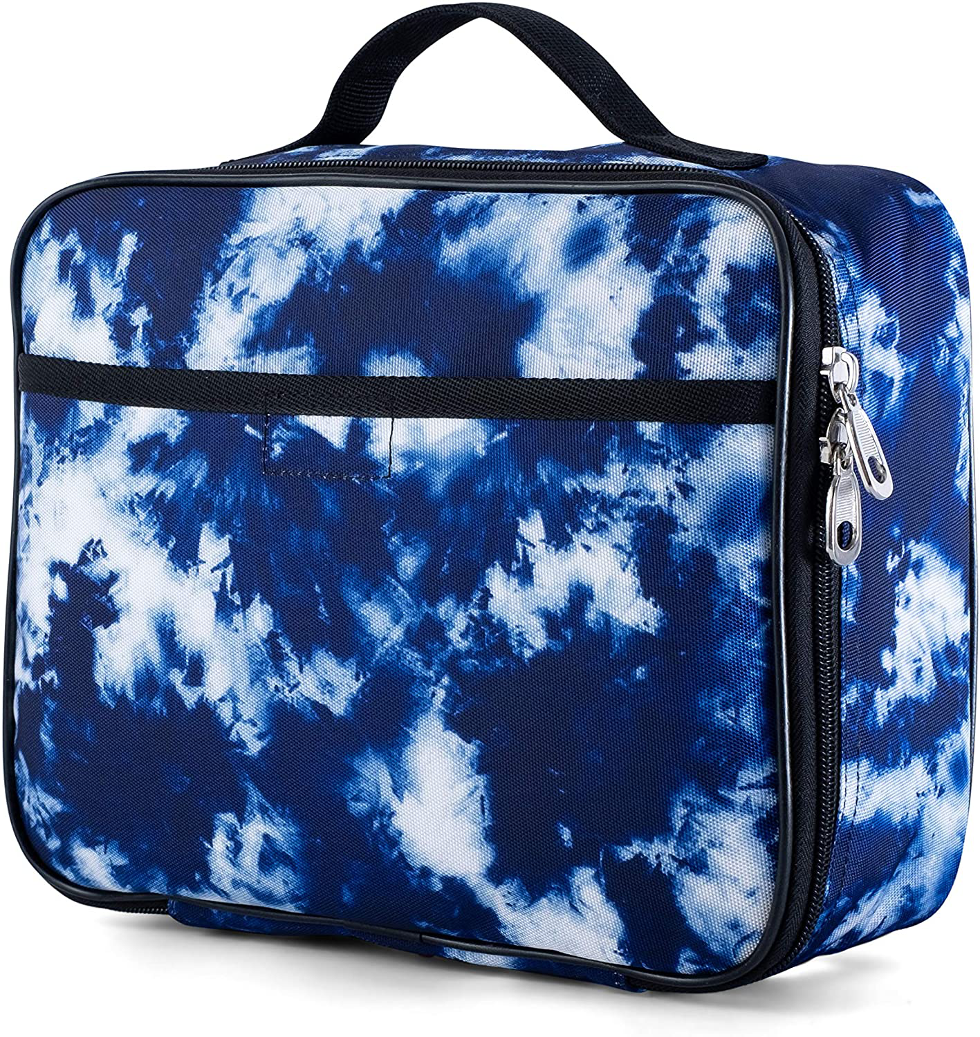 Rynx | Fenrici Tie Dye Lunch Box For Boys, Girls, Kids Insulated Lunch Bag, Soft Room, Spacious, BPA Free, Food Safe, 10.8in X 9.2in X 3.8in (Indigo Blue Tie Dye)