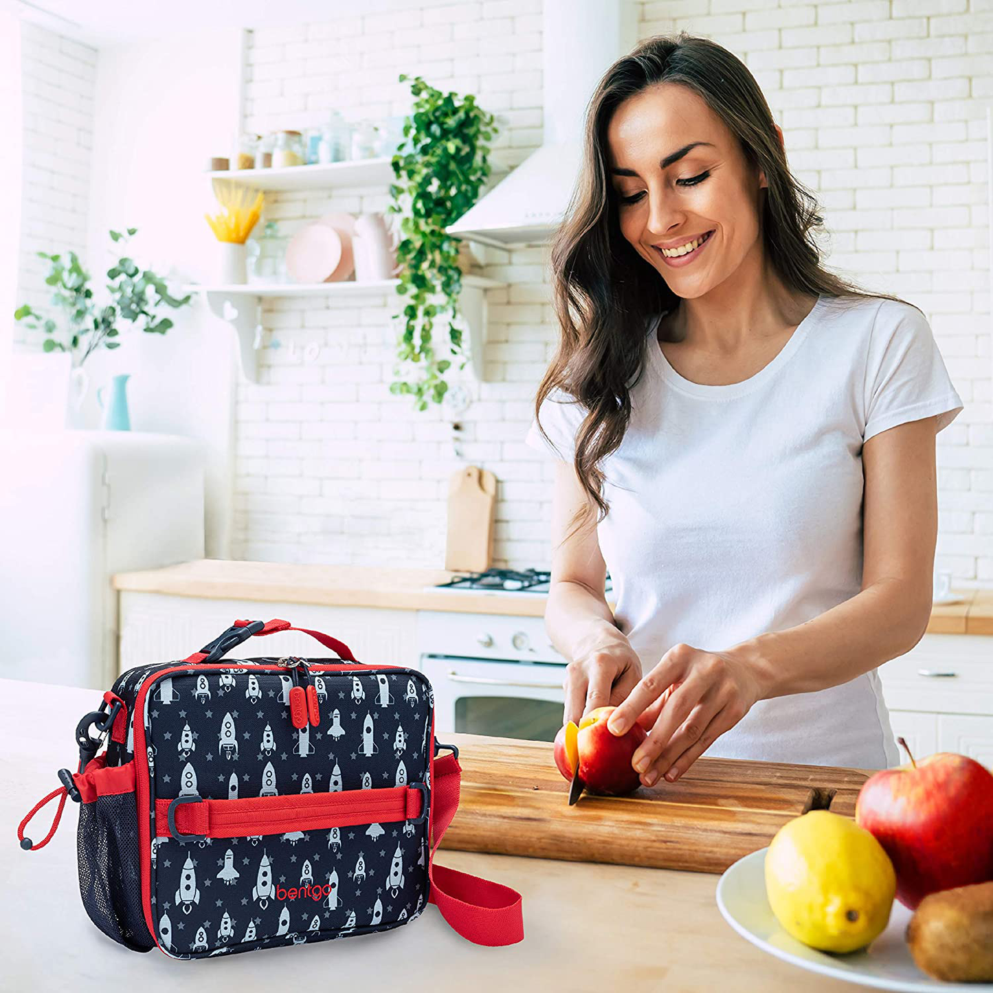Rynx | Bentgo Kids Prints Lunch Box - Double Insulated, Durable, Waterproof Fabric With Internal And External Zippers And External Bottle Holder - Ideal For Kids Of All Ages (Tropical)