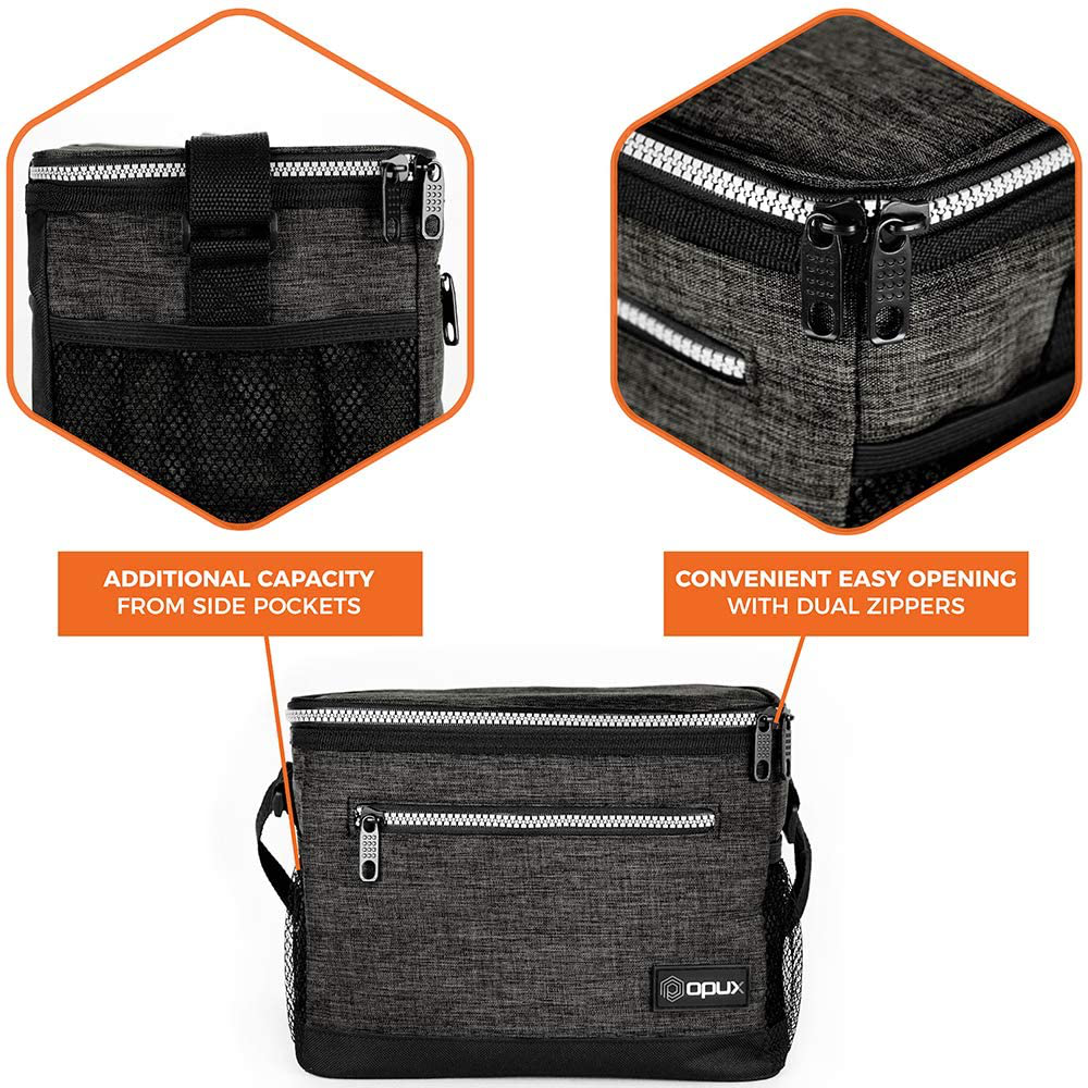 Rynx | Opux Insulated Lunch Box For Men Women, Leakproof Thermal Food Bag For Work, Reusable Lunch Cooler Tote, Soft School Lunch Bucket For Kids With Shoulder Strap, Pockets, 14 Cans, 8l, Red