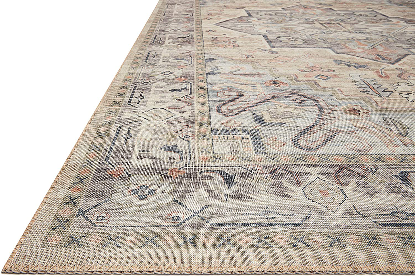 Rynx | Loloi II Hathaway Collection HTH-04 Beige / Multi, Traditional Accent Carpet, 3'-6" x 5'-6"