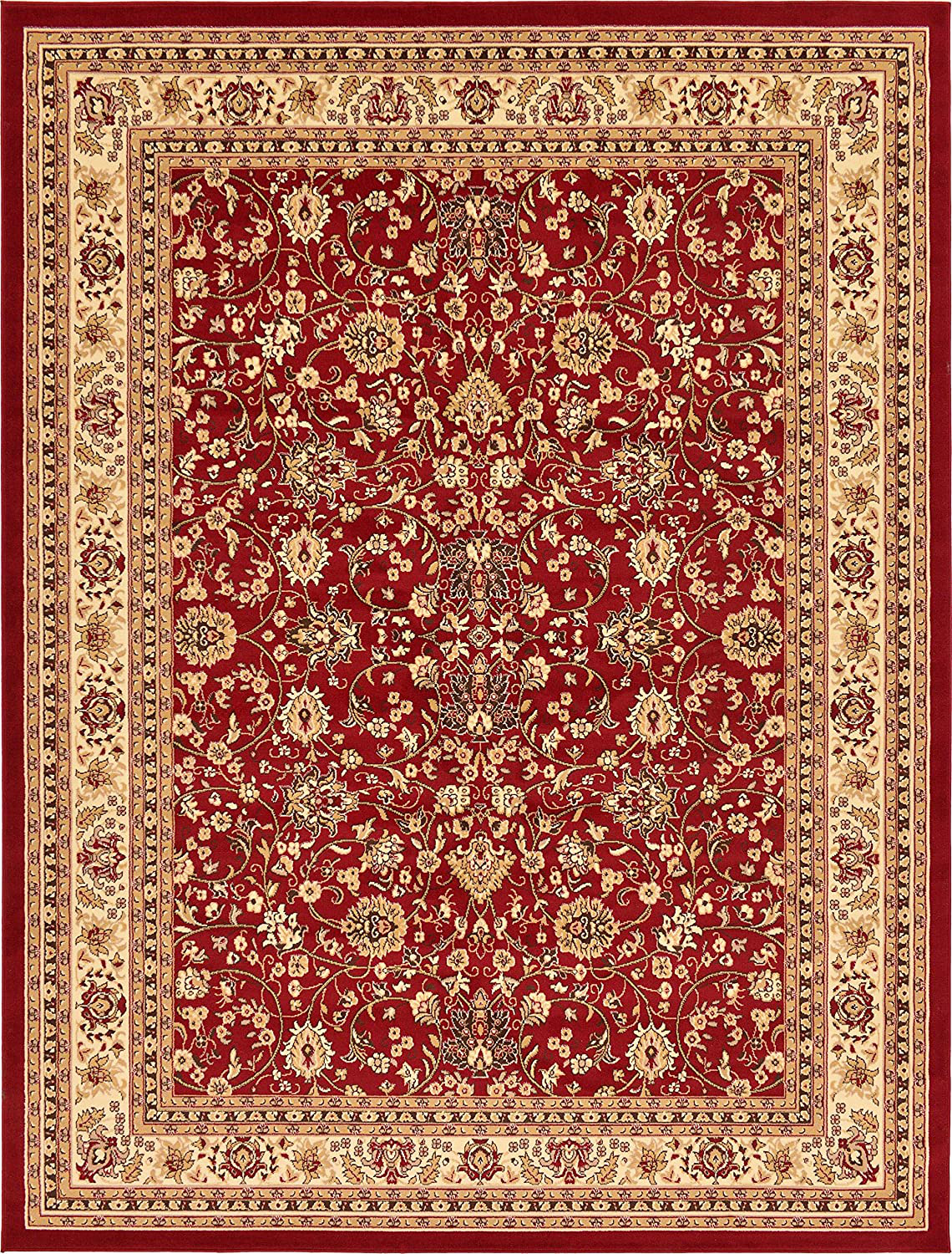 Rynx | Unique Loom Kashan Traditional Flower Rug, 4 x 6 Feet, Black/Gray