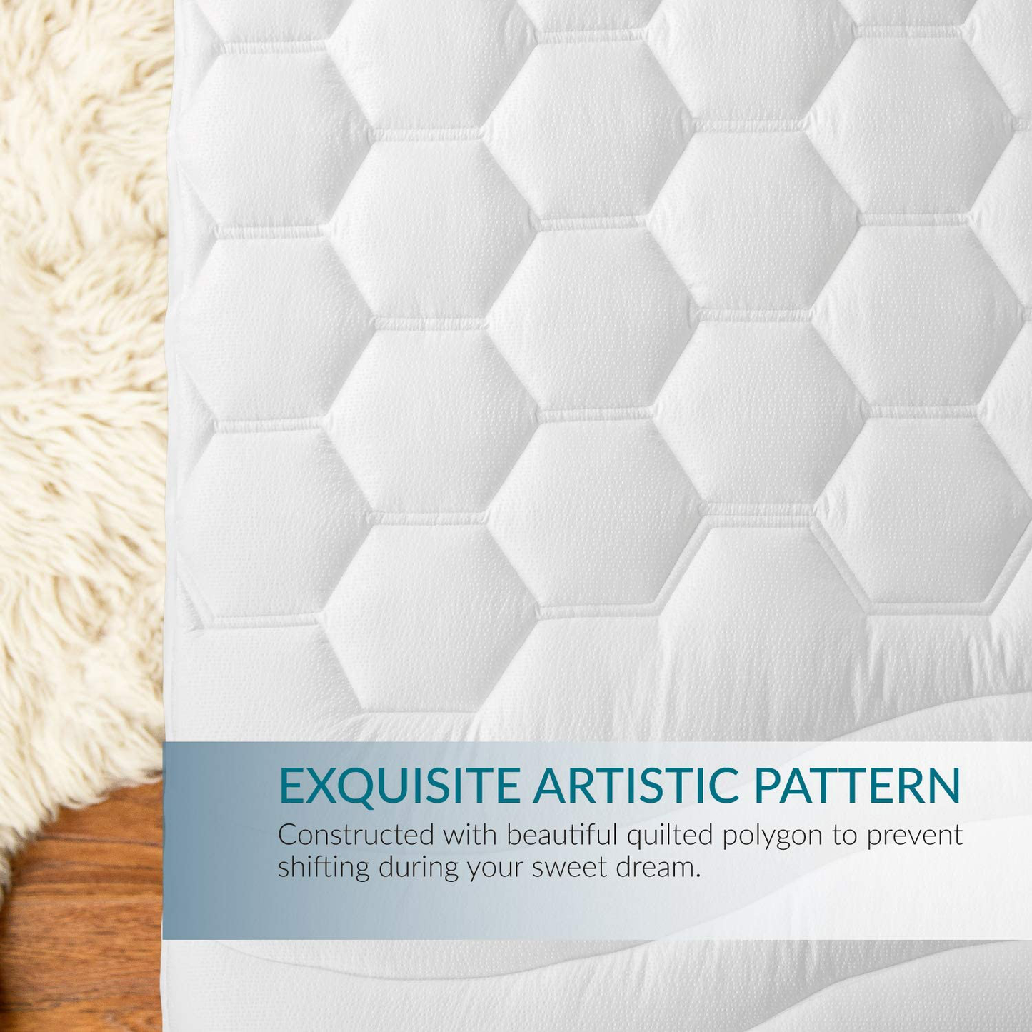 Rynx | Bedsure Queen Mattress Protector Deep Pocket - Padded Mattress Protector for Queen Bed Pillow Top Mattress Protector, Fitted Mattress Protector, 60 x 80 inches, White