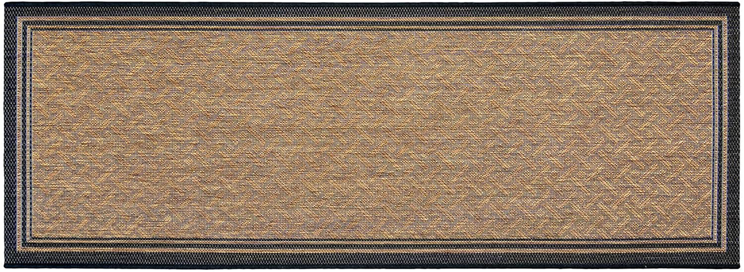 Rynx | Gertmenian 22013 Outdoor Rug Free Collection Framed Theme Smart Care Deck Patio Rug 2x6 Runner, Framing Black