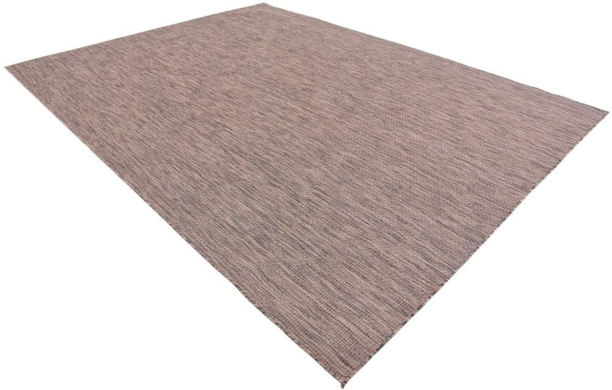 Rynx | Unique Loom Solid Collection Casual Transitional Indoor and Outdoor Flatweave Runner Rug, 2' 7" x 12', Marine Blue/Light Blue