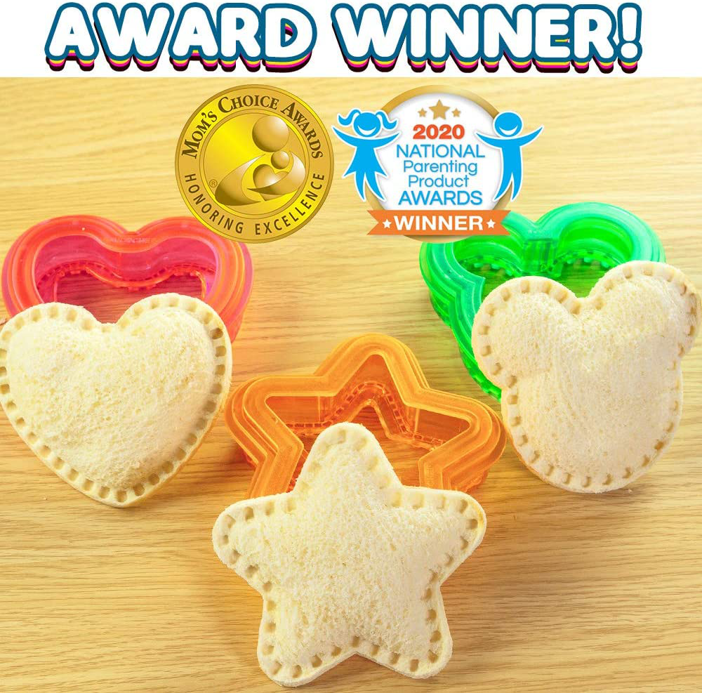 Rynx | Sandwich Cutter and Sealer - Decruster Sandwich Maker - Great for Lunch Box and Bento Box - Boys and Girls Kids Lunch - Sandwich Cutters for Kids (Heart, Star, Mouse)