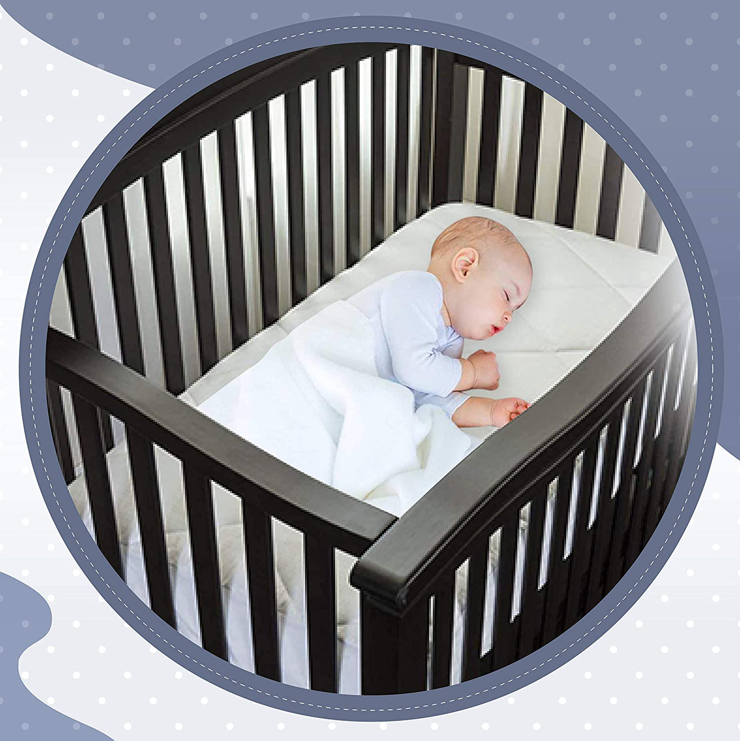 Rynx | MAXI Fitted Crib Down Alternative Mattress Pad - 100% Cotton, 300 Thread Count (Crib)