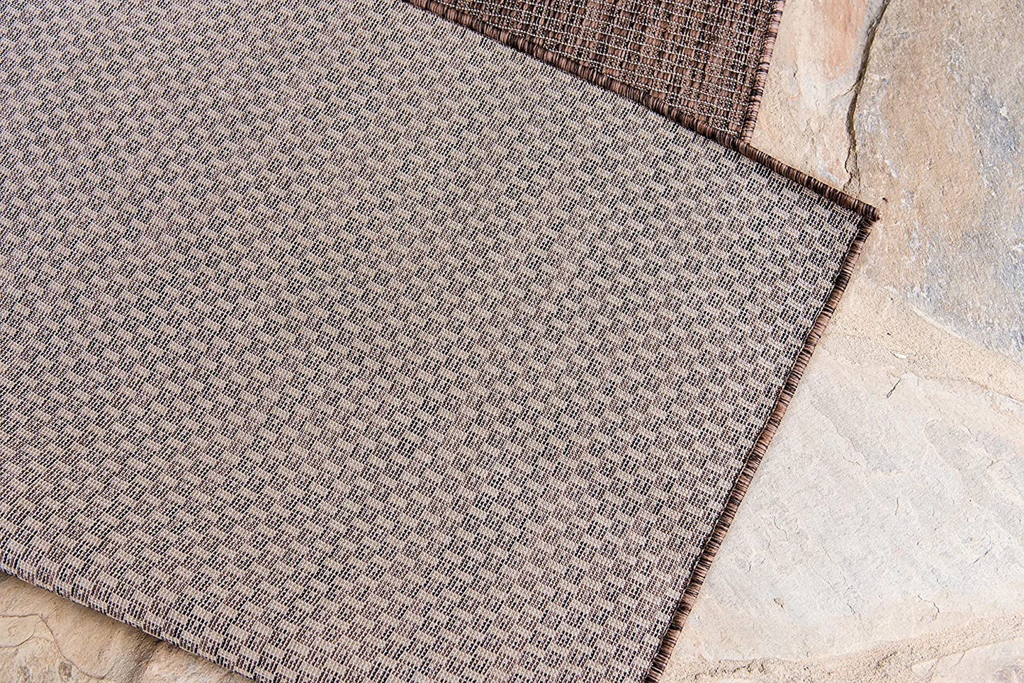 Rynx | Unique Loom Solid Collection Casual Transitional Indoor and Outdoor Flatweave Runner Rug, 2' 7" x 12', Marine Blue/Light Blue