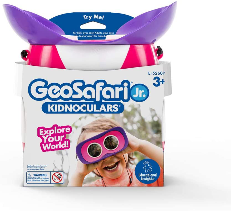Rynx | Educational Insights GeoSafari Jr. Kidnoculars Pink: Easter Gift, Science Toys, Kids Binoculars, Perfect Outdoor Play for Preschool Science, Ages 3+