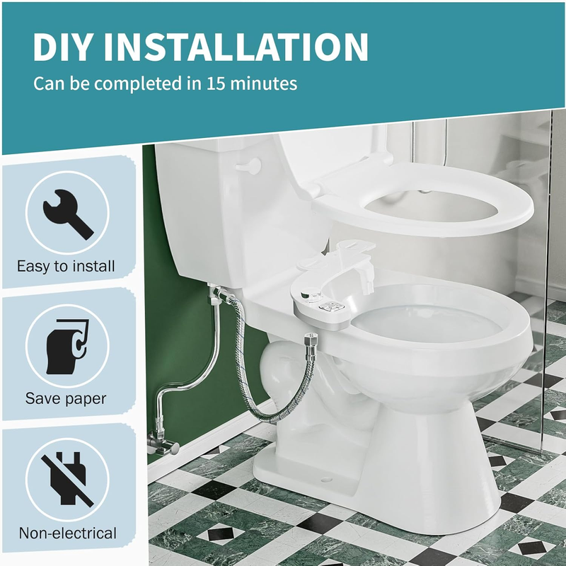 Rynx | Dual Duskebidett Mount for Toilet - Adjustable