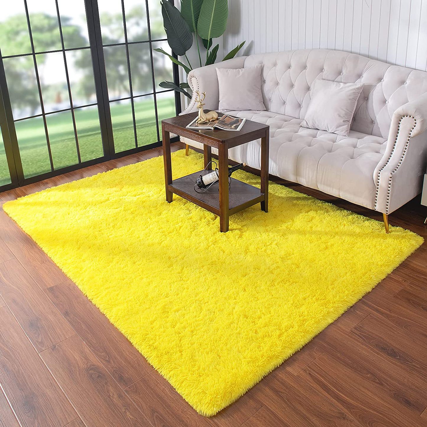 Rynx | Lochas Ultra Soft Indoor Modern Area Rugs Fluffy Living Room Carpets For Children Bedroom Home Decor Nursery Rug 5.3x7.5 Feet, Yellow