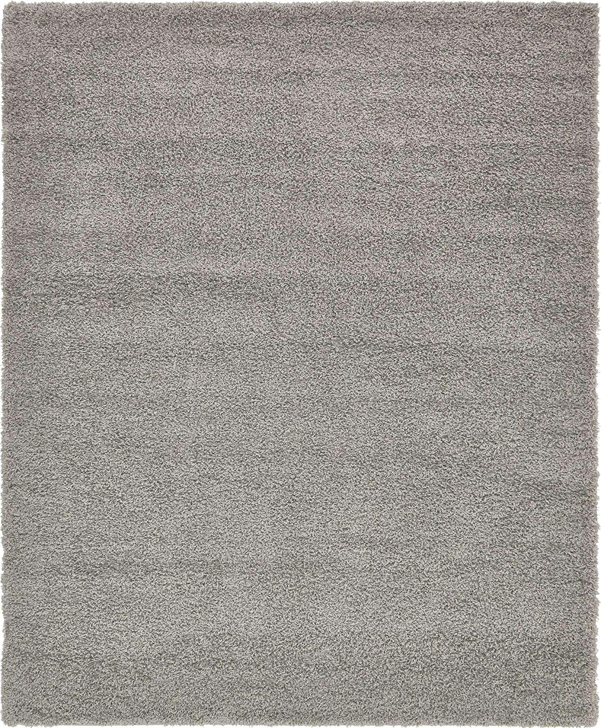 Rynx | Unique Loom Solo Solid Shag Collection Area Modern Pl plush rug Lush & Soft, 2' 6 x 10' 0, Jet Black