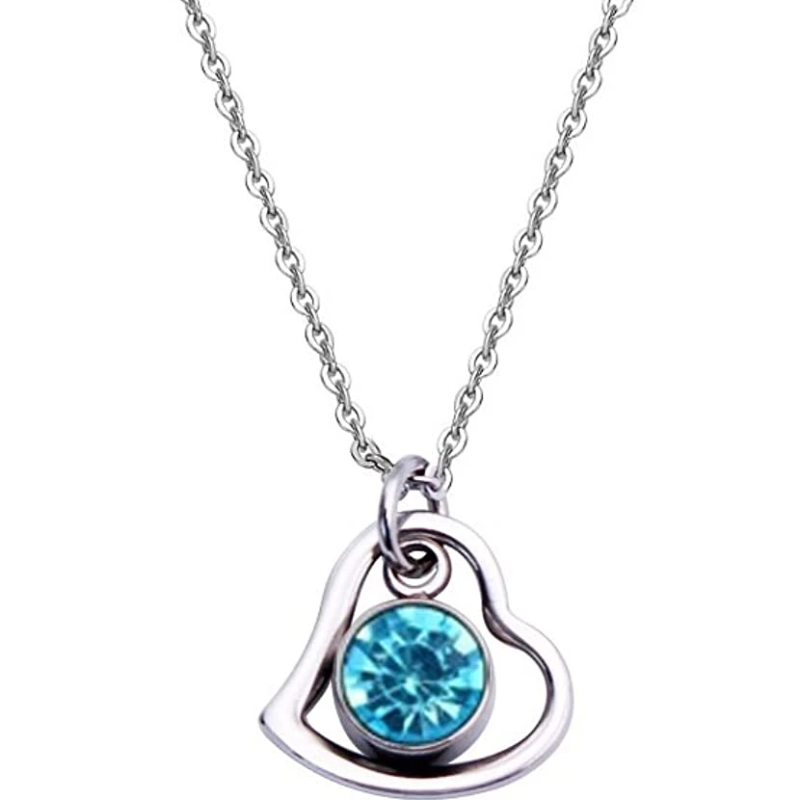 Rynx | Women's Stainless Steel Birthstone Heart Necklace