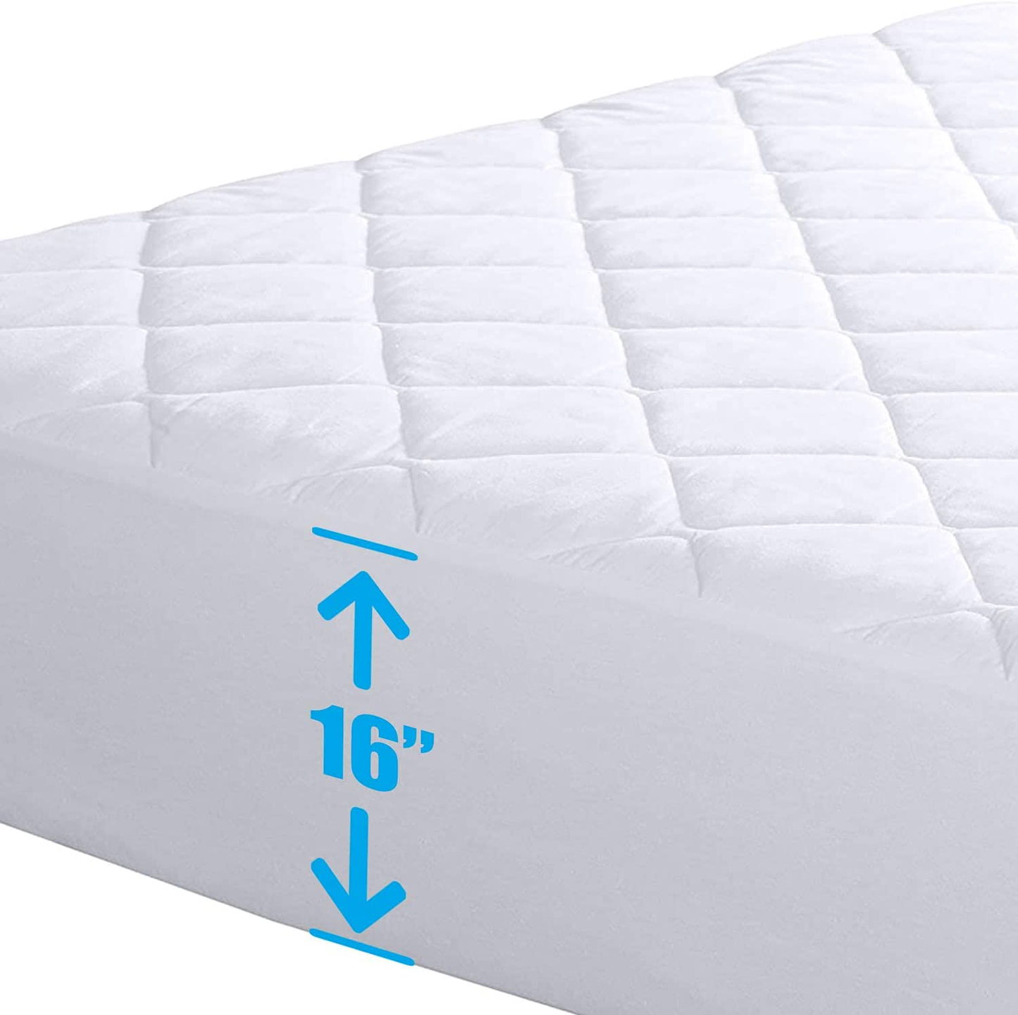 Rynx | Ldc California King mattress protector with 16-inch deep pocket, comfortable, breathable, easy to put on, the elastic quilted mattress pad