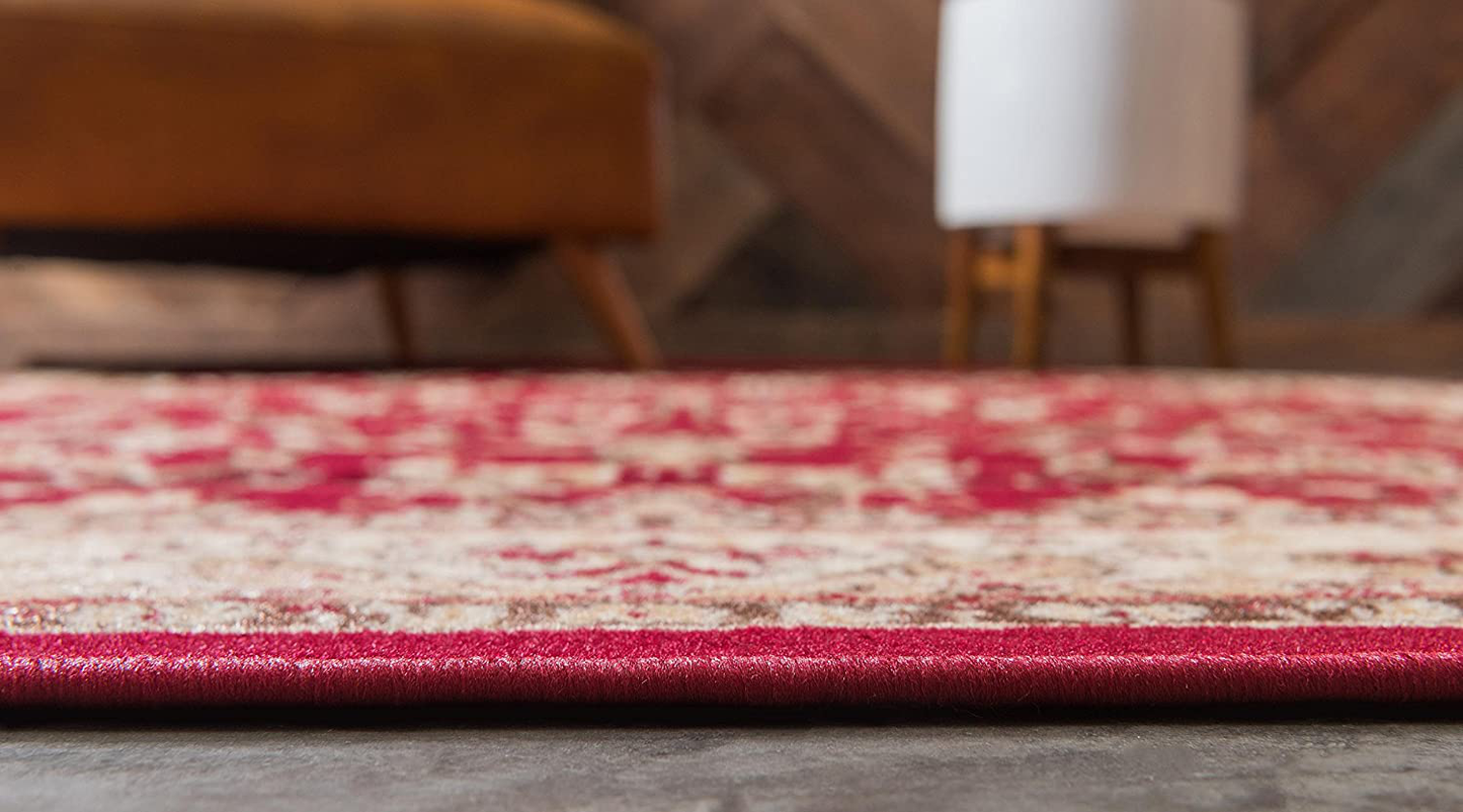 Rynx | Unique Loom Kashan Traditional Floral Rug, 4 Feet, Gray/Ivory