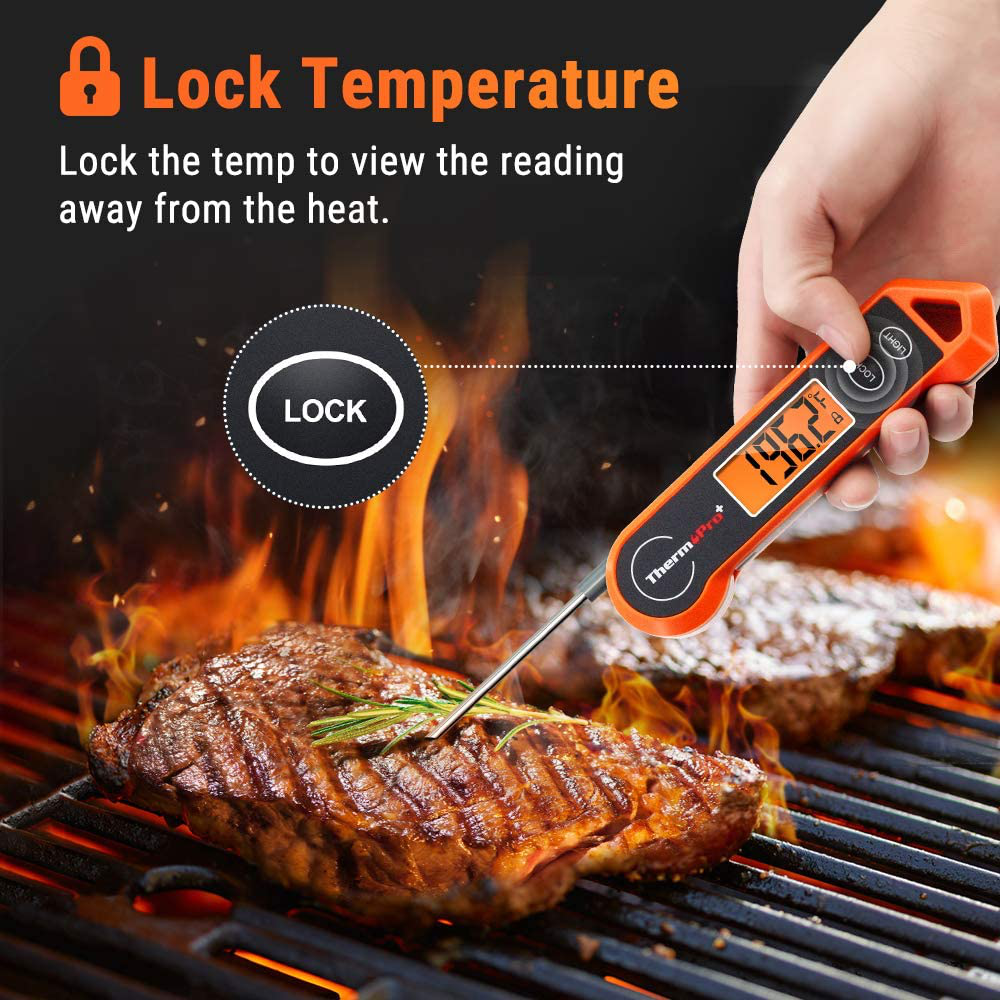 Rynx | ThermoPro TP19H Waterproof Digital Meat Thermometer for Grilling with Ambidextrous Backlit and Motion Sensing Kitchen Cooking Thermometer for BBQ Grill Smoker Oil Fried Candy Thermometer