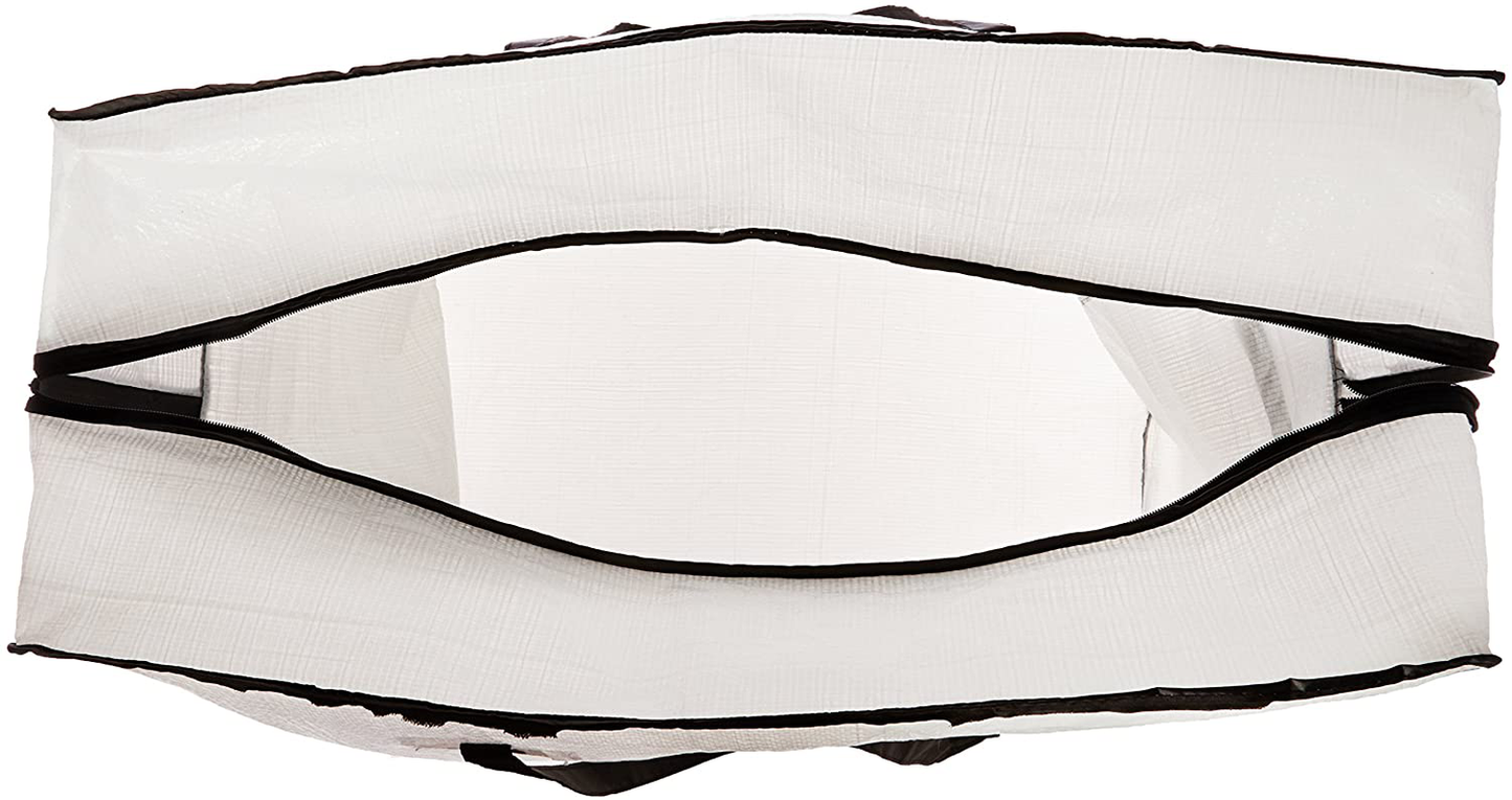 Rynx | Household Essentials 2622 MightyStor Large Storage Bag with Handles | Clothing and Linen Storage Bag | White Tarp with Black Trim