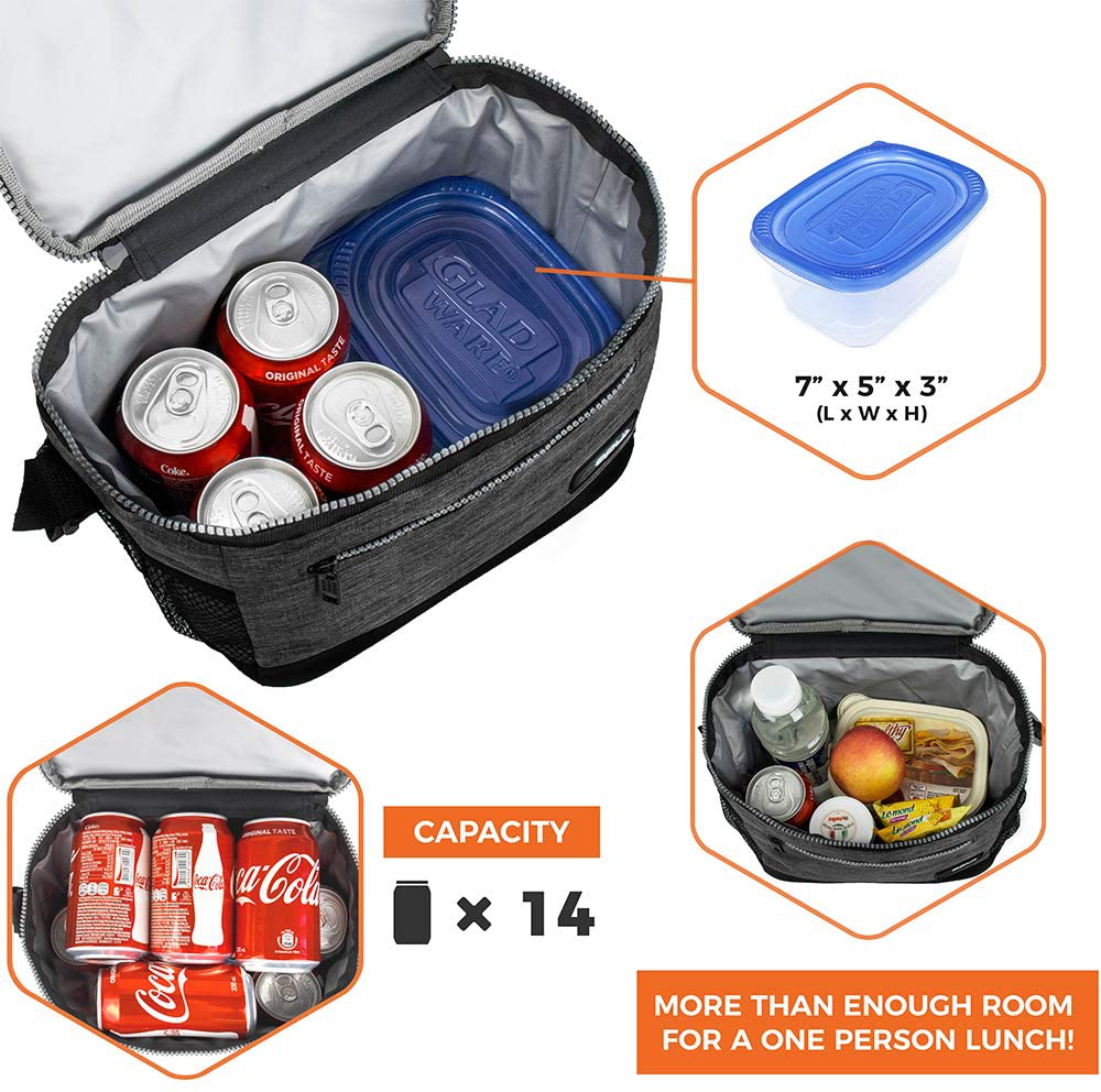 Rynx | Opux Insulated Lunch Box For Men Women, Leakproof Thermal Food Bag For Work, Reusable Lunch Cooler Tote, Soft School Lunch Bucket For Kids With Shoulder Strap, Pockets, 14 Cans, 8l, Red