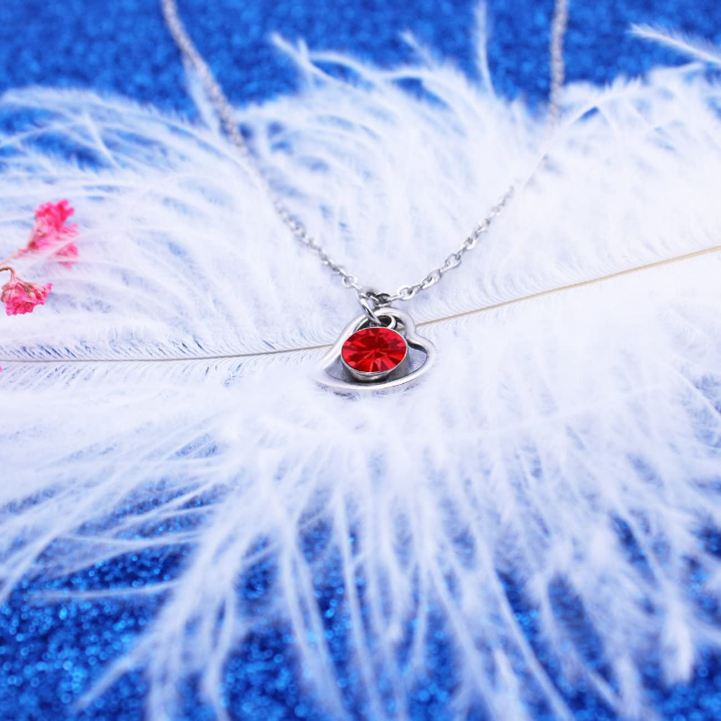 Rynx | Women's Stainless Steel Birthstone Heart Necklace