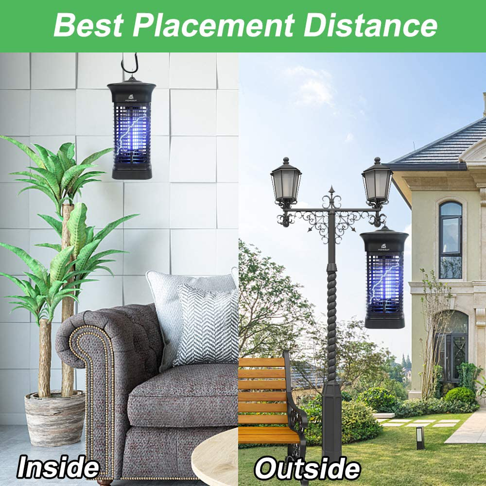 Rynx | Home Suit Bug Zapper 15w For Outdoor And Indoor, High Efficiency 4000v Electric Mosquito Zapper Kills, Waterproof Insect Fly Catcher Outdoor, Electronic Light Bulb Lamp For Home Backyard Terrace