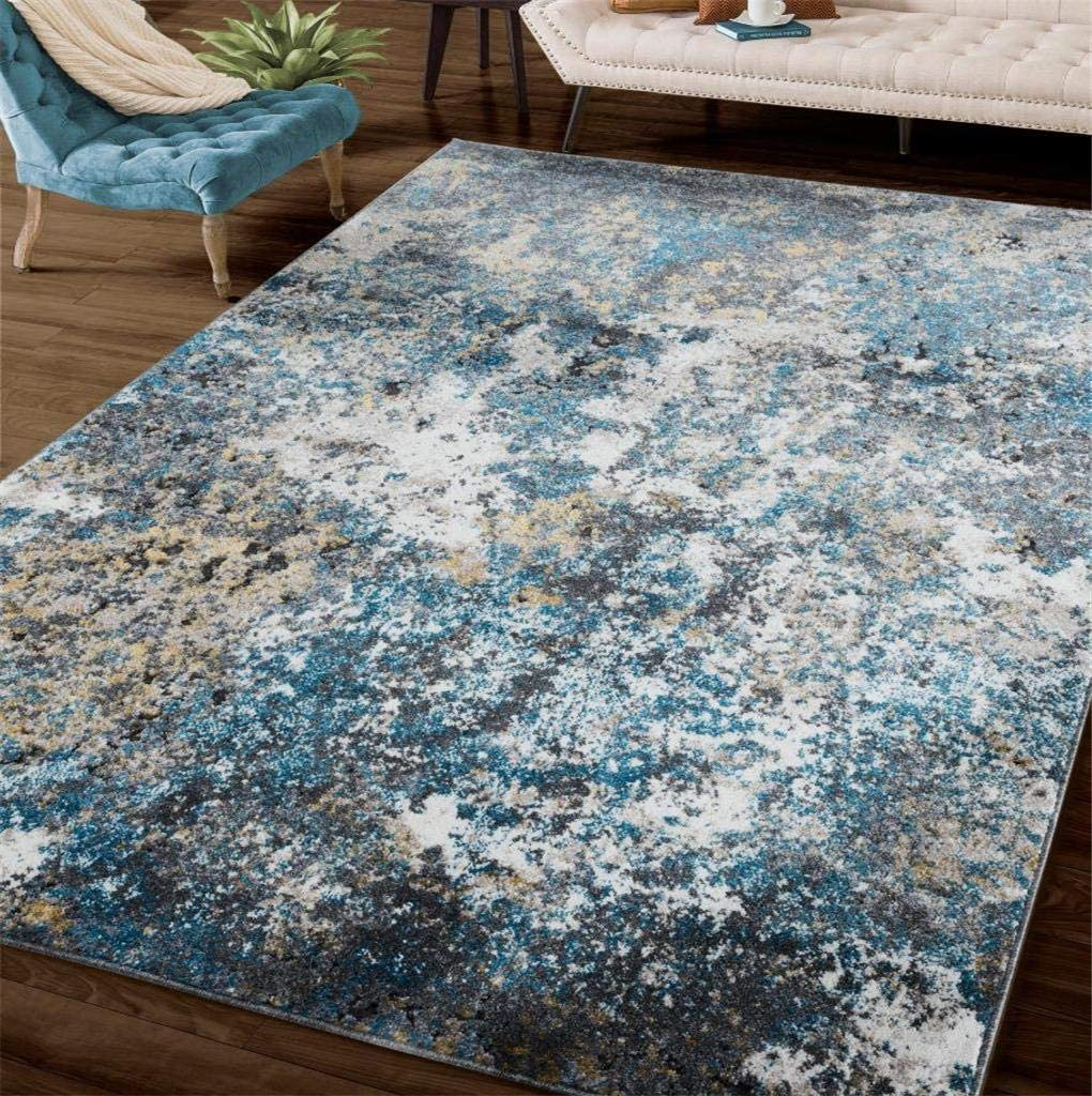 Rynx | Persian Rugs 6490 Gray 2 x 7 Abstract Modern Area Rug