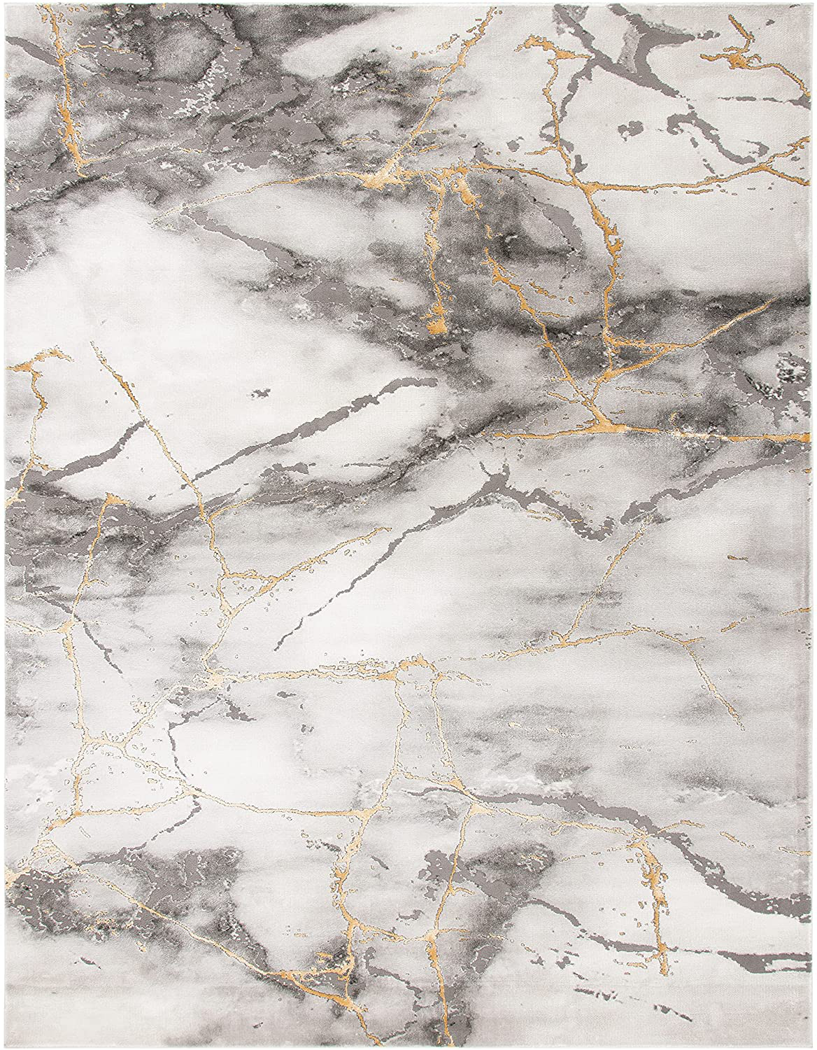Rynx | Safavieh Craft Collection CFT877F Modern Abstract Non-Shedding Living Room Bedroom Accent Area Rug, 4' x 6', Gray / Gold