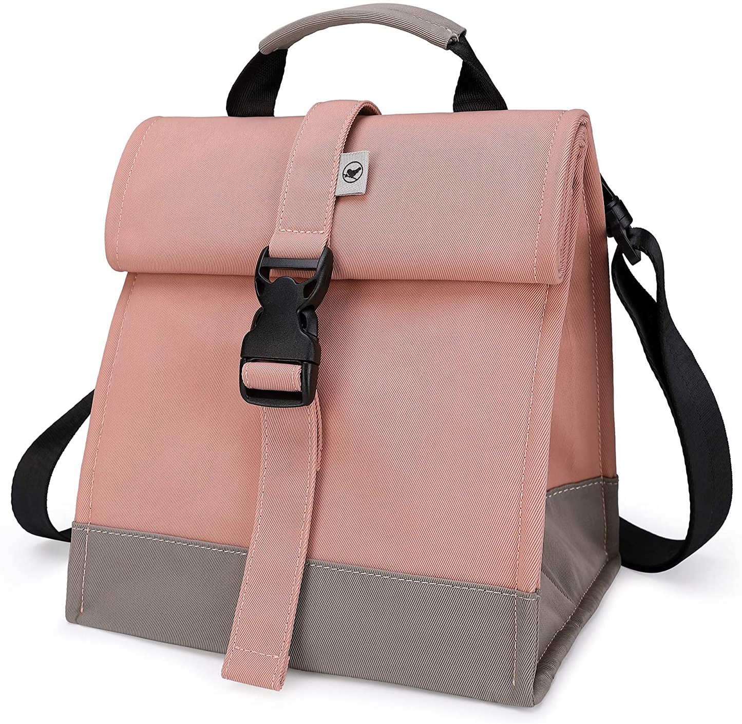 Rynx | Sunny Bird Insulated Lunch Bag Rolltop Lunch Box For Women, Men, Adults And Teenagers (Black)