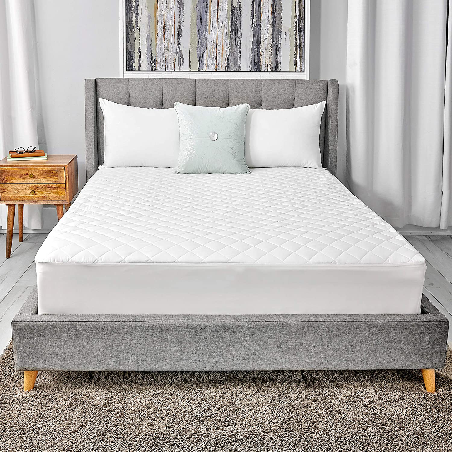 Rynx | Sealy Luxury 100% Cotton Fitted Mattress Protector, Full, White