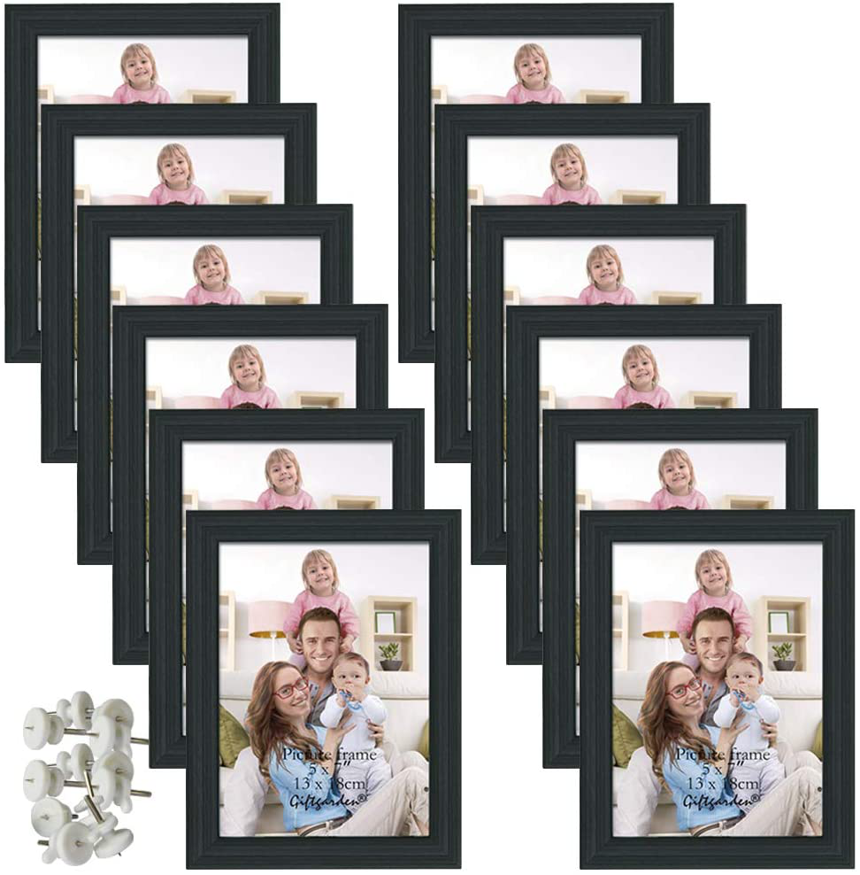 Rynx | Gift Garden 4x6 Picture Frame Black Photo Frames Bulk for Wall or Table, Set of 12