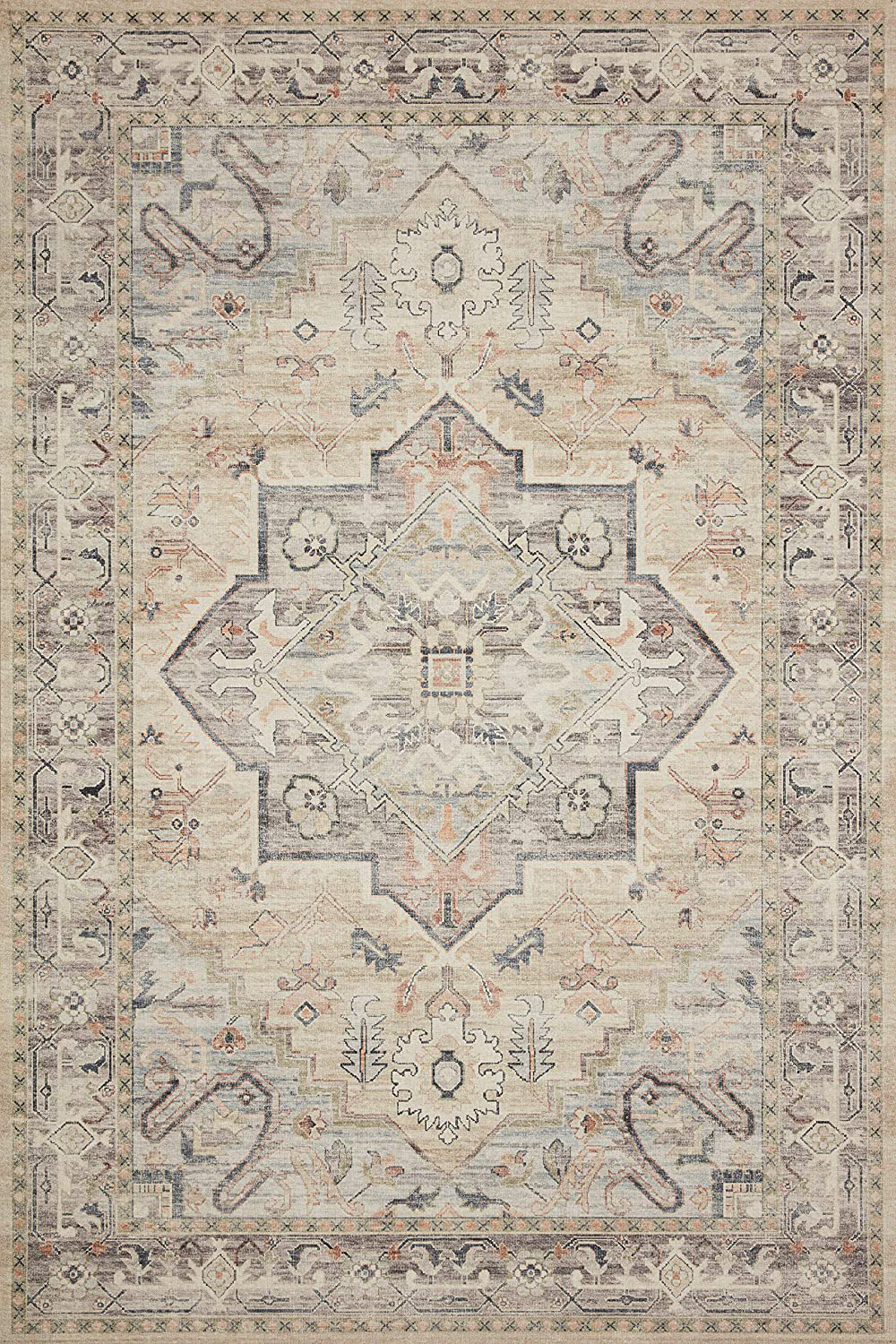 Rynx | Loloi II Hathaway Collection HTH-04 Beige / Multi, Traditional Accent Carpet, 3'-6" x 5'-6"