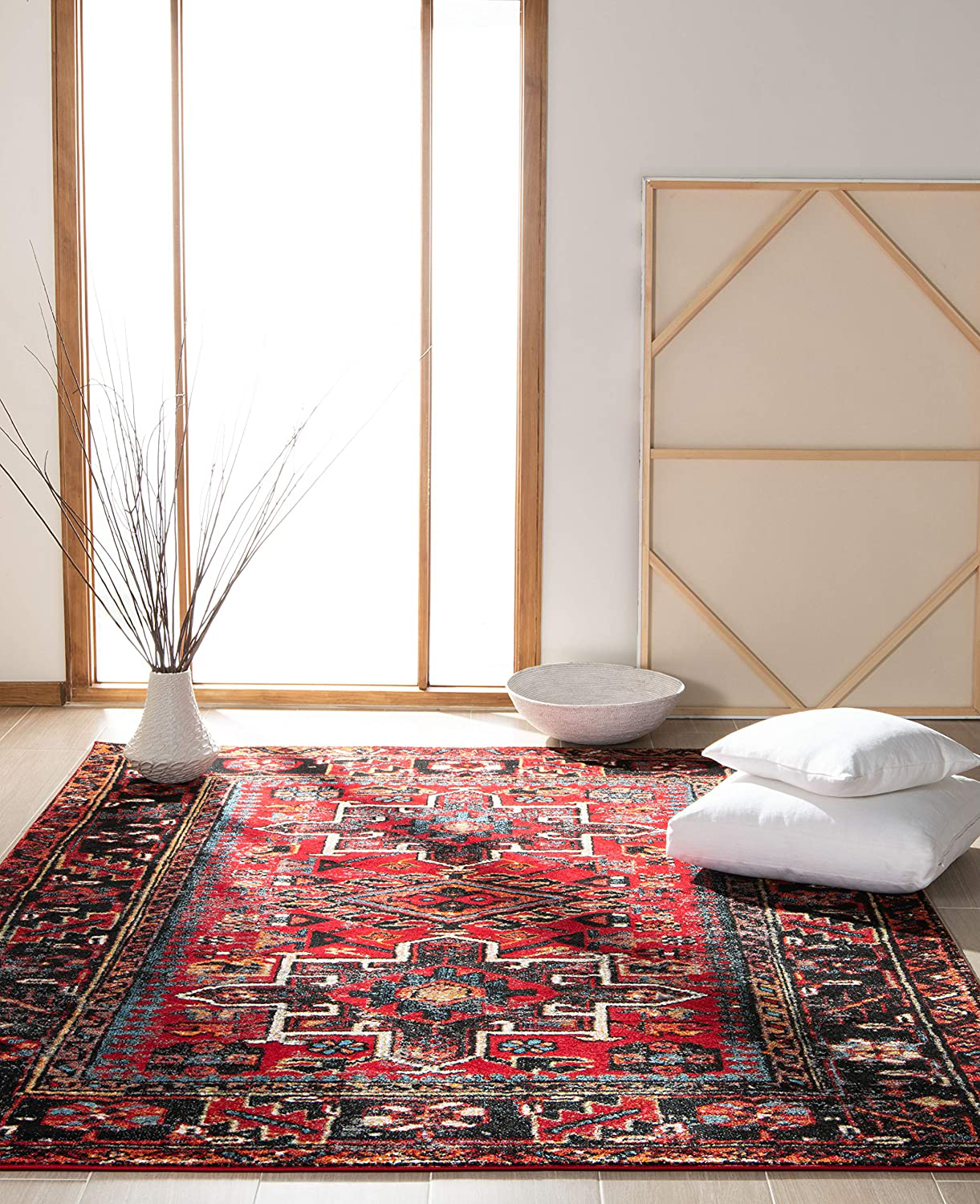 Rynx | Safavieh Vintage Hamadan Collection VTH211A Oriental Traditional Persian Non-Shedding Stain Resistant Living Room Bedroom Area Rug, 2'7" x 5', Red / Multi