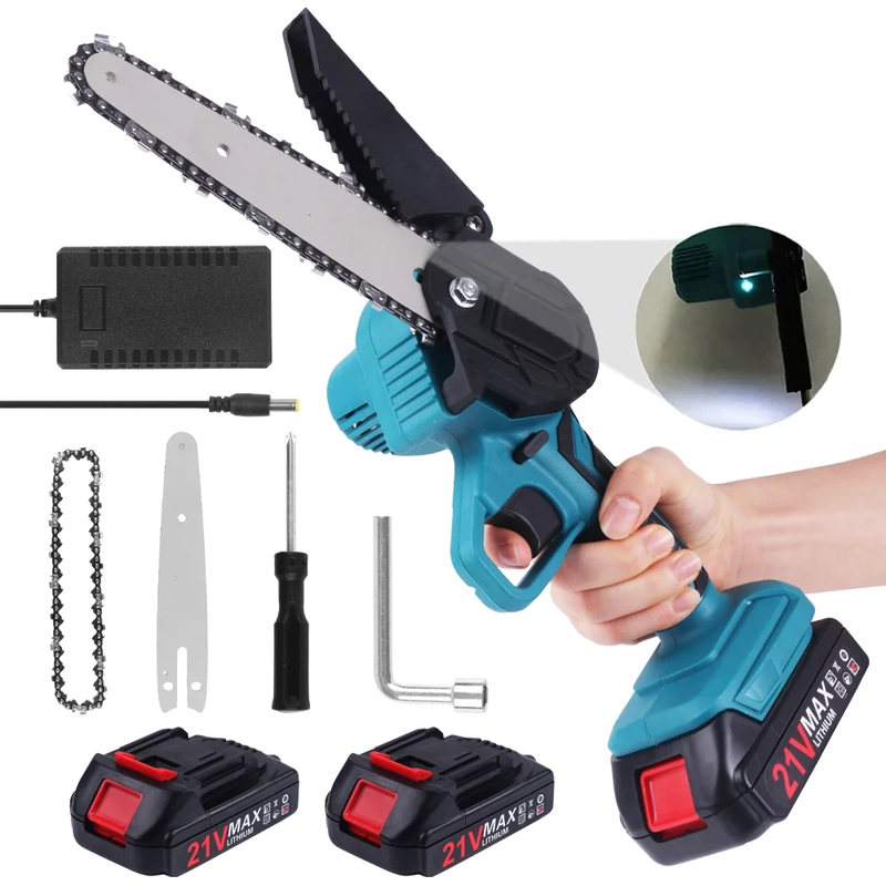 Rynx | Electric Chain Winch Wireless Chainsaw with 2 Large Capacity Batteries, Gardening Tools for Tree Trimming Shrub Pruning