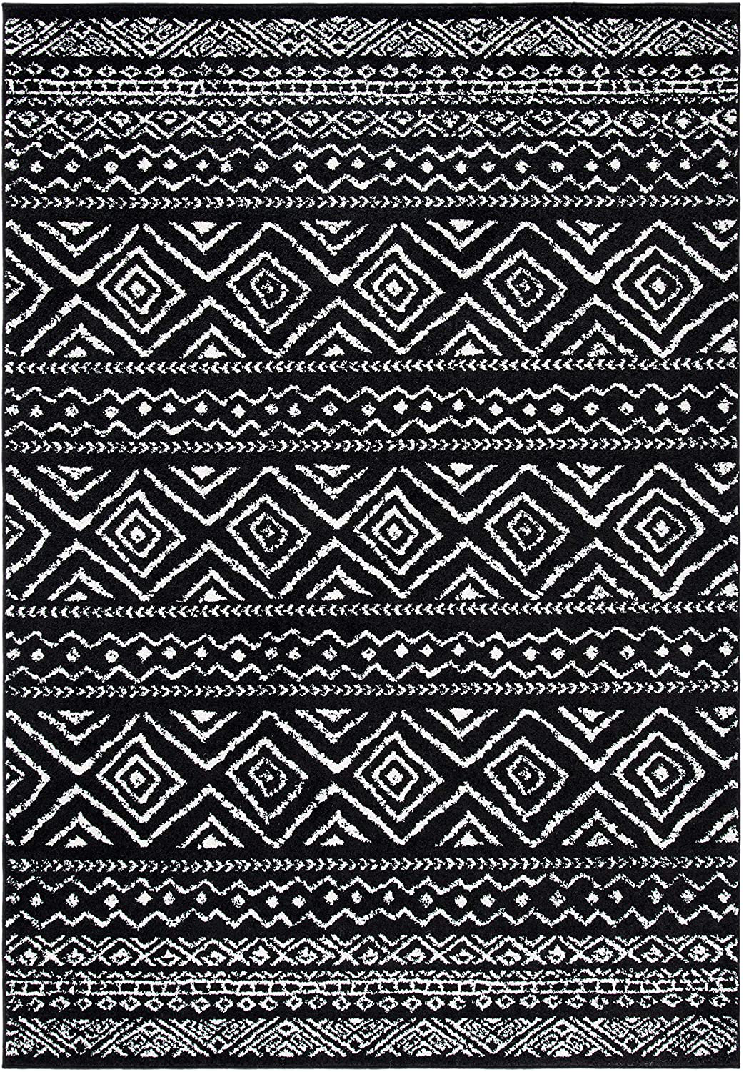 Rynx | Safavieh Tulum Collection TUL267F Moroccan Boho Distressed Non-Shedding Stain Resistant Living Room Bedroom Runner, 2' x 9', Light Grey / Ivory
