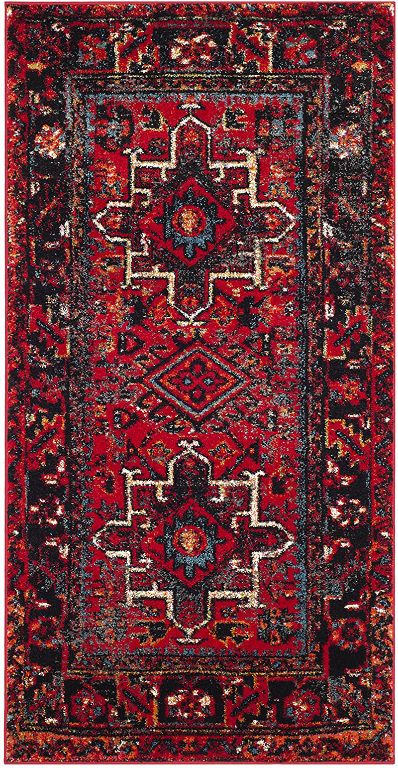 Rynx | Safavieh Vintage Hamadan Collection VTH211A Oriental Traditional Persian Non-Shedding Stain Resistant Living Room Bedroom Area Rug, 2'7" x 5', Red / Multi